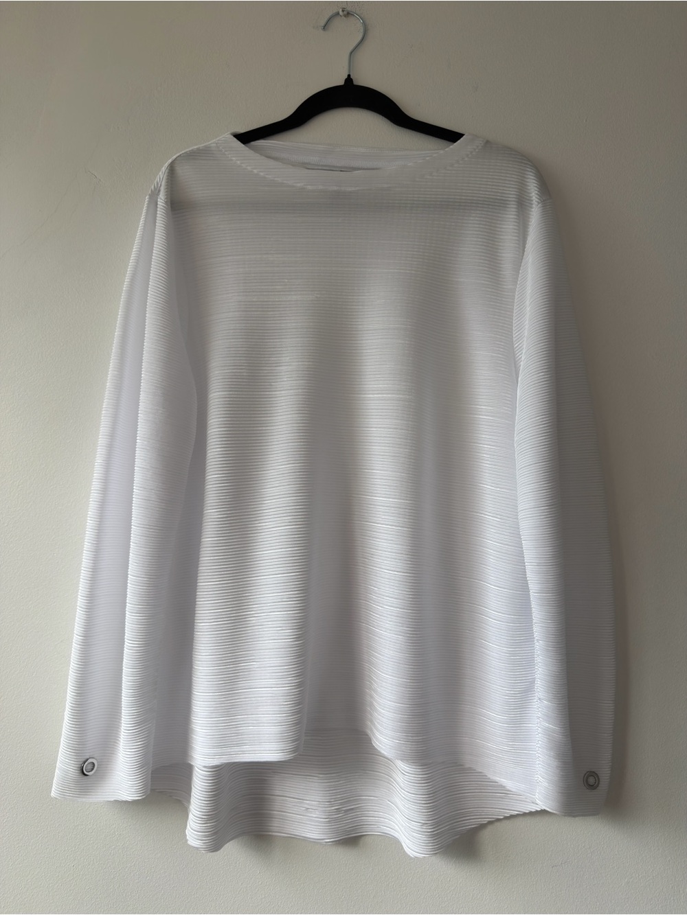 jamie sadock White Ribbed Long-Sleeve Crew Shirt